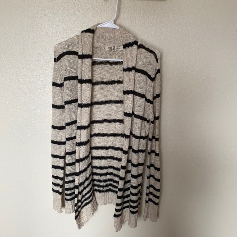Striped cardigan sweater
